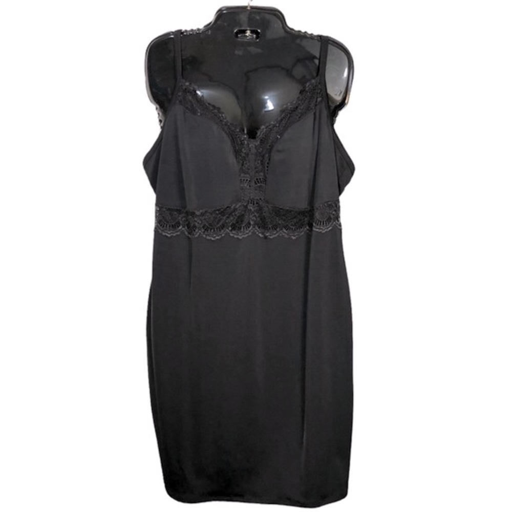 tiVOGLIO Shaping Slip Dress Plus Size Lace Neckline Power Mesh Adjustabl…​​
